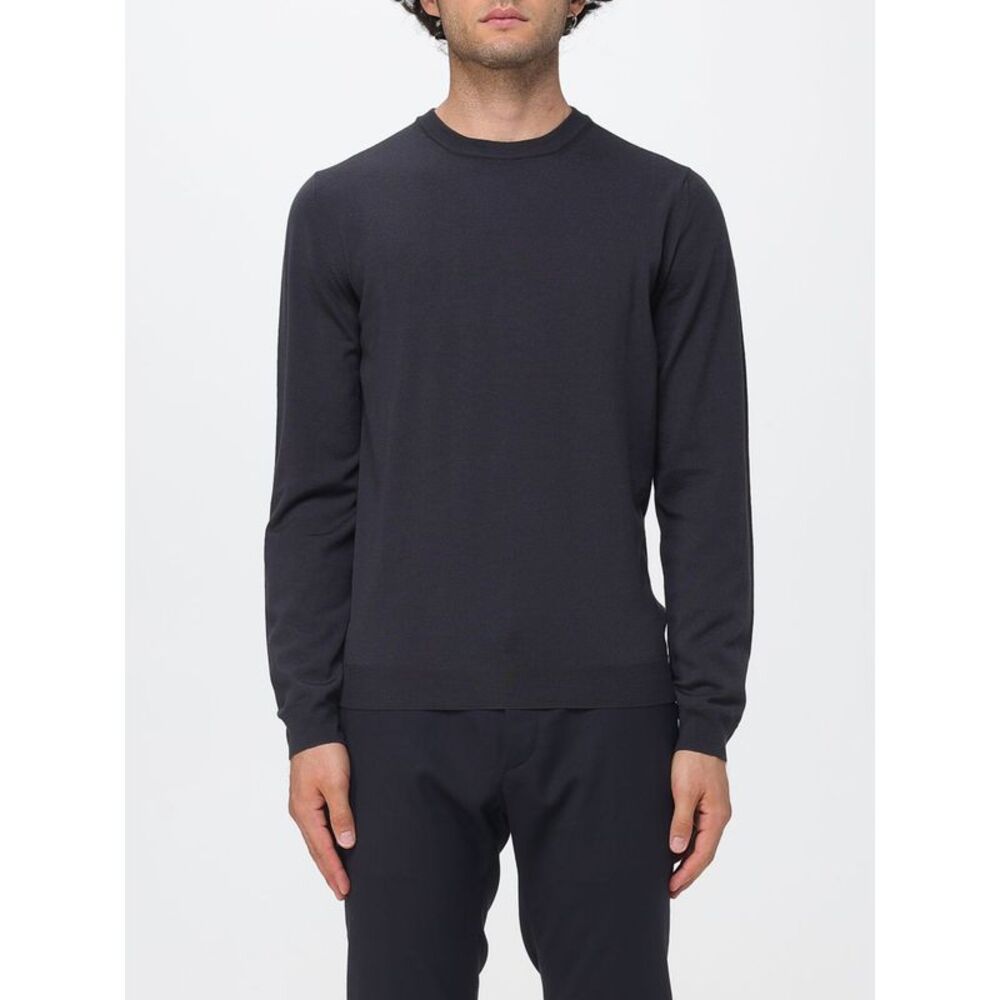 Zanone Men Crewneck Wool Blend Jumper Zanone With Long Sleeves And Ribbed Trims